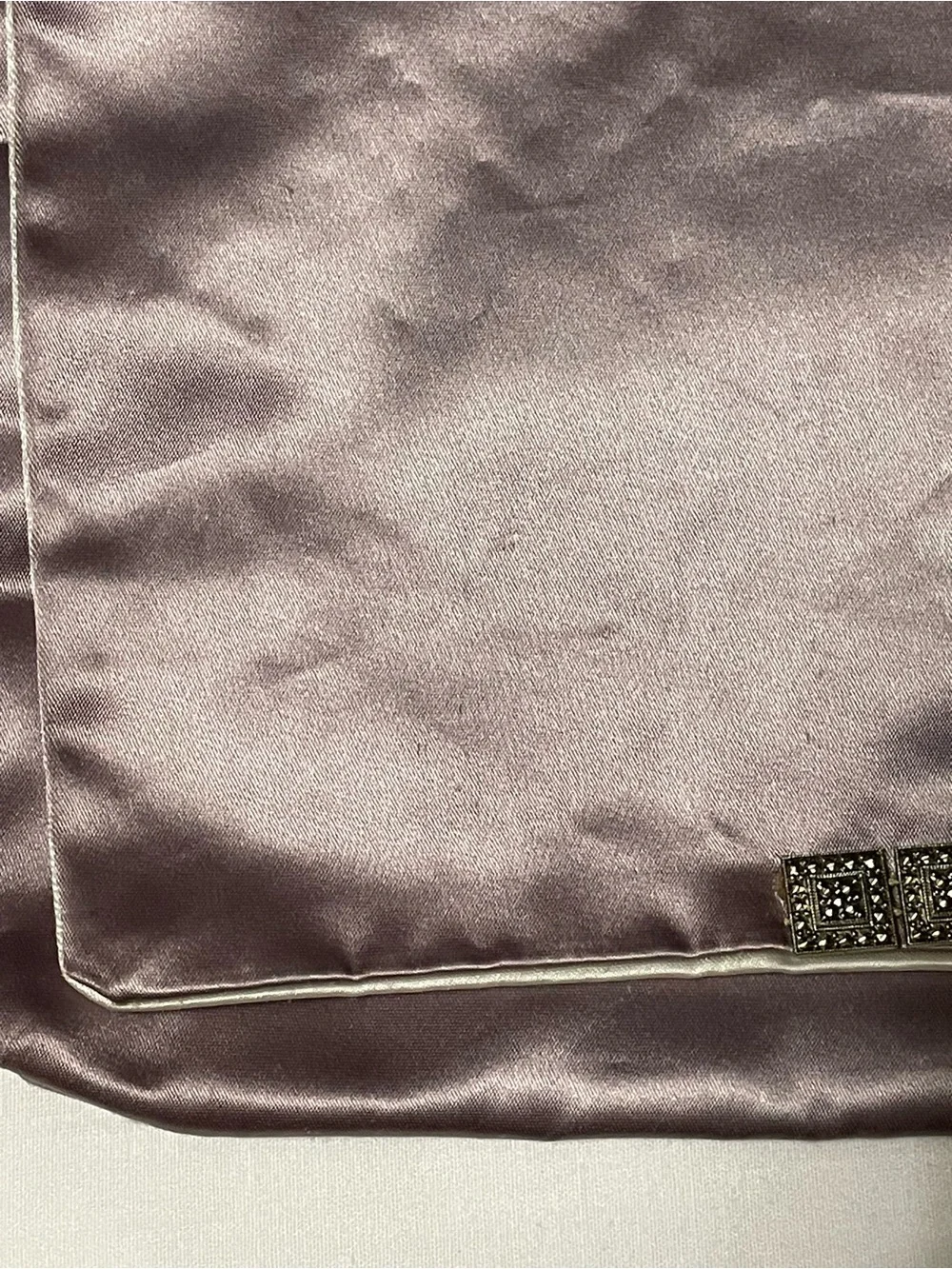 Vintage Christian Dior Mauve Satin Evening Clutch Bag (Flaws/As-Is)